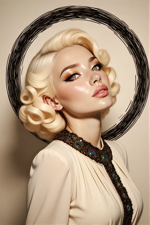 Volanisy Style, Woman With Cream Curls And Striking Eyes, We...