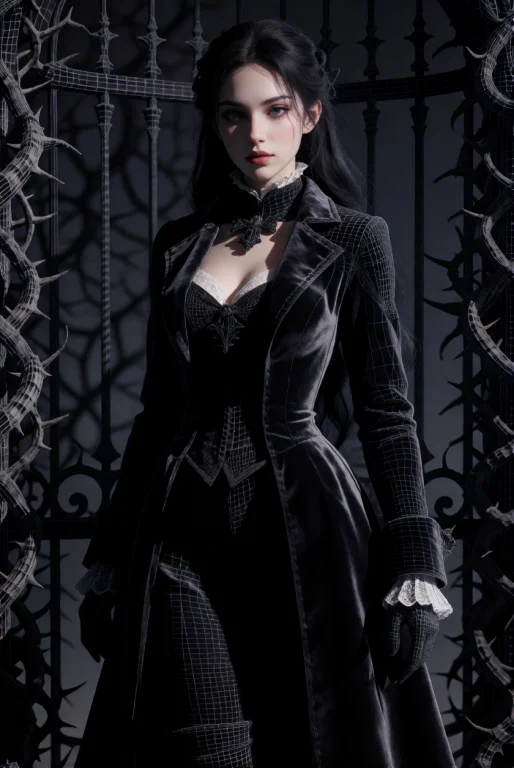 3dworld A Young Woman Stands Before A Gate Of Living Thorns,...