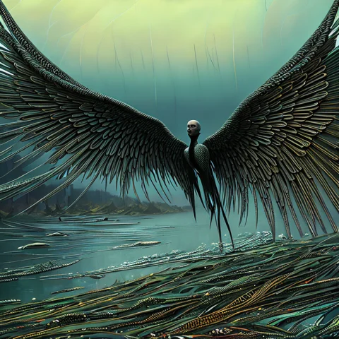 Angel With Large Wings, Art By Embbontrex-225, Gothic Orname... — Stable Diffusion AI Prompt: ((angel with large wings)), art by EMB_bontrex-225, gothic ornaments, industrial...