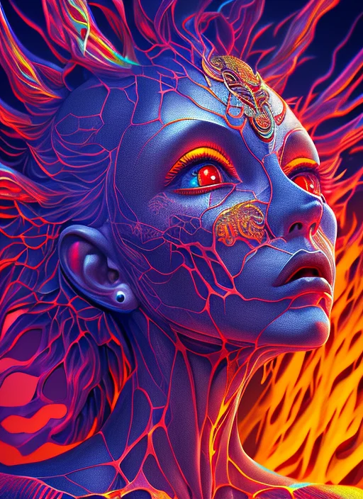 Art By Lisa Frank And Alex Grey, Dreamlikeart, High Detail,...