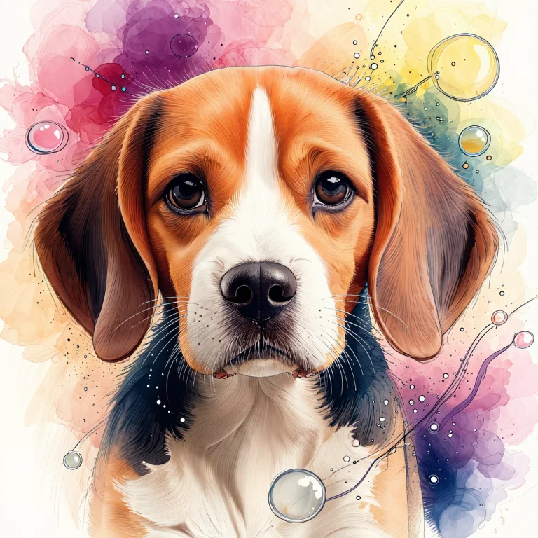 A Mesmerizing, Close-up Depiction Of A Beagle Puppy Gazing,...