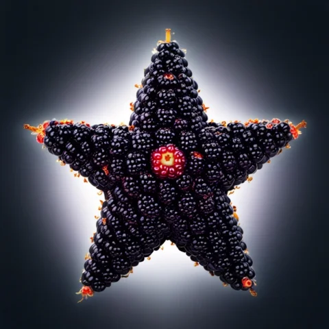 Blackberryworld, Star, Star Shape, Fruit, Stock Image, Profe... — SDXL AI Prompt: blackberryworld, star, star shape, fruit, stock image, profesional photography,