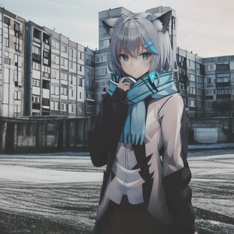 1girl, Ebenya, Looking At Viewer, White Hair, Neko, Cat Ears... — Stable Diffusion AI Prompt: 1girl, ebenya, looking at viewer, white hair, neko, cat ears, cat tail, white sh...