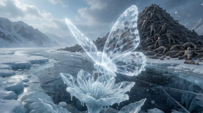Frozen Landscape, Ice Flower,etherial Ice Butterfly, Reflect...
