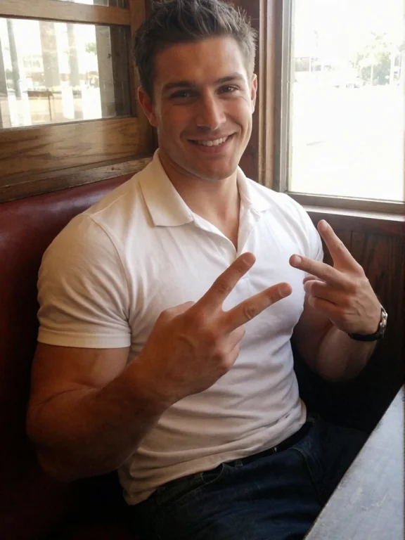 Candid Low Quality Amateur Photo Of A Handsome Athletic Youn...