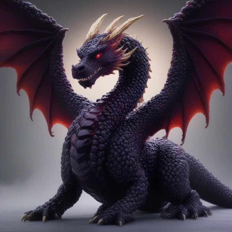 A Dragon Made Of Blackberryworld, Iridiscent, , Creepy, Slee...