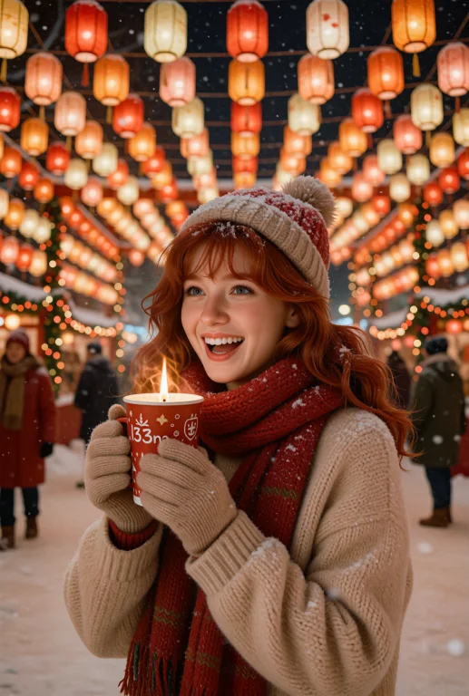 A Photograph Of L33na, She Enjoys A Snowy Winter Festival Il...