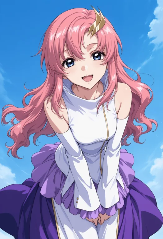 From Above, Blue Sky Background, Dynamic Angle, Smile, Cute,...