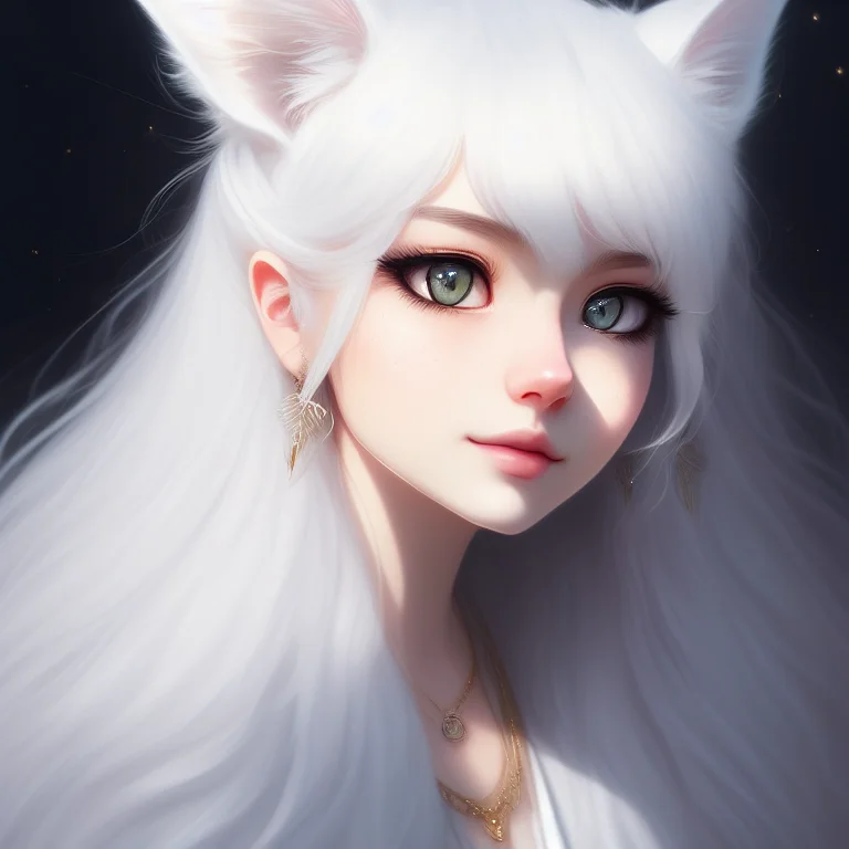 1girl, Animal, Fluffy Animal Ears, Artistname, Cateyes, Cat,...