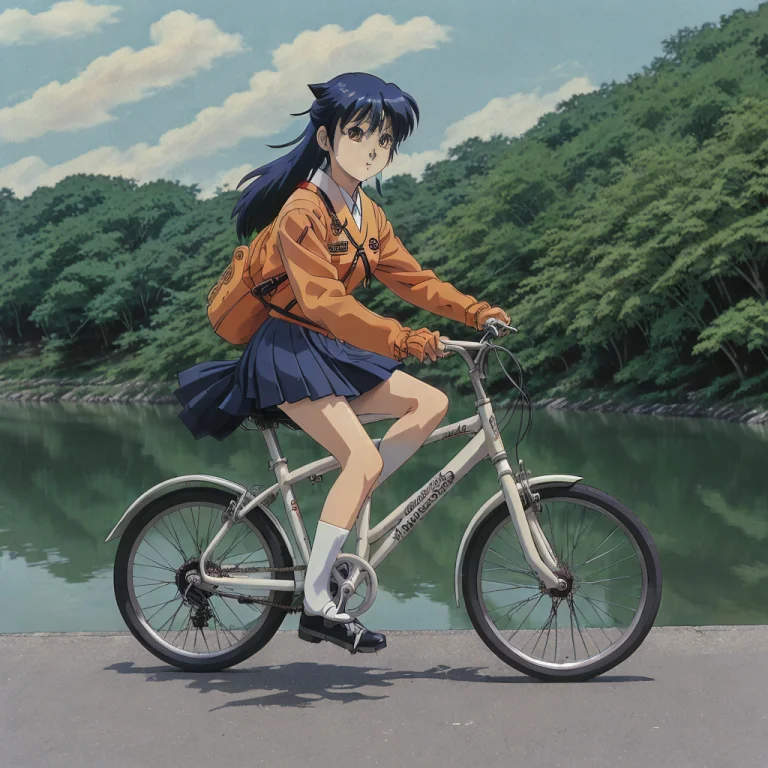 Head Of A Female Japanese Student ,anime,retro Style,retro A...