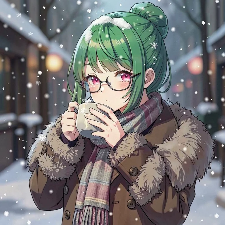 1girl, Solo, Shoulder-length Hair, Green Hair, Hair Bun, Pin...