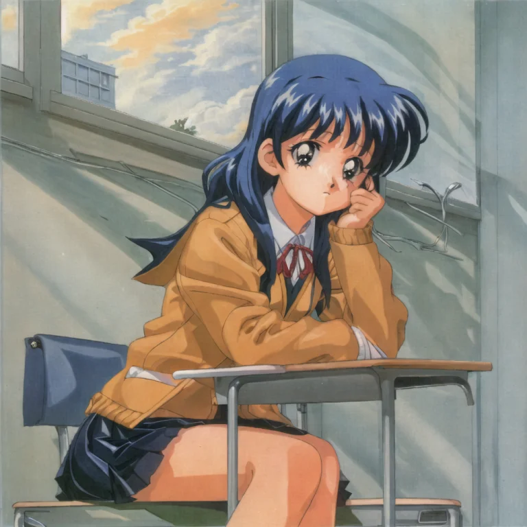 A Middle School Student Sitting At Their Desk And Looking Ou...