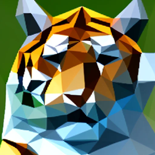 Tiger Face,triangulate, Photorealistic, Highly Detailed, Int...