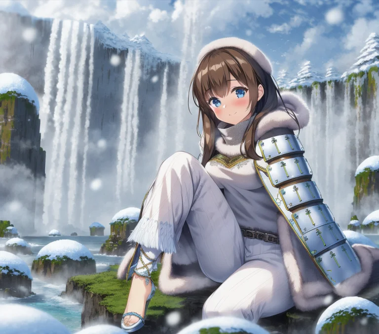 Woman, Face, Brown Hair, Blue Eyes, Fantasy Armour, Fluffy C...