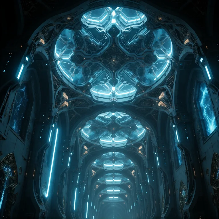 , Realsurface, A Towering, Symmetrical Sci-fi Corridor Bathe...