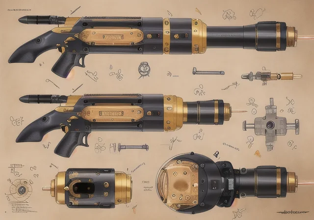 Eplanit, A Concept Render Of A Complicated Steampunk Handhel...