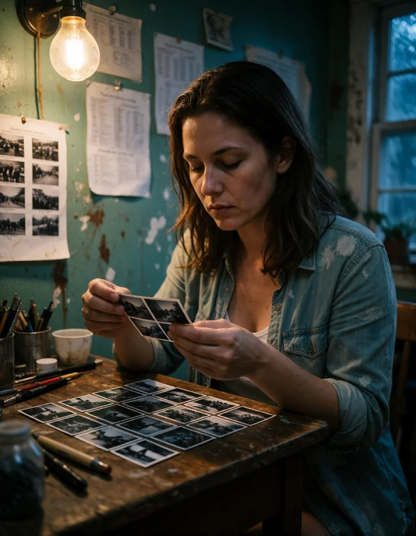 Create A Photorealistic Square Composition Centered On A Wom...