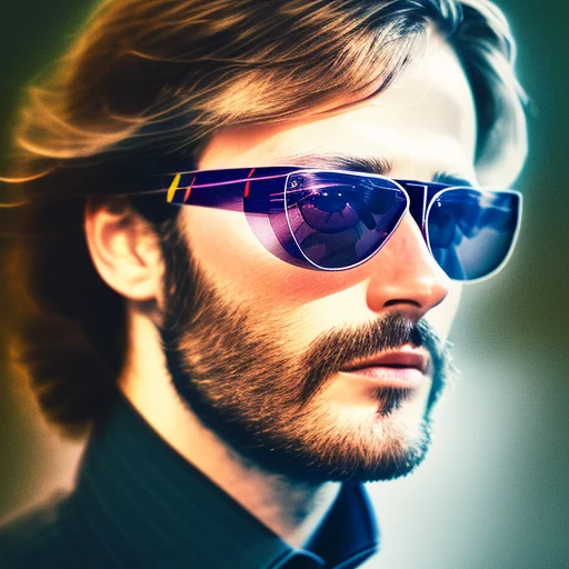 A Closeup Of A Beared Man With Sunglass