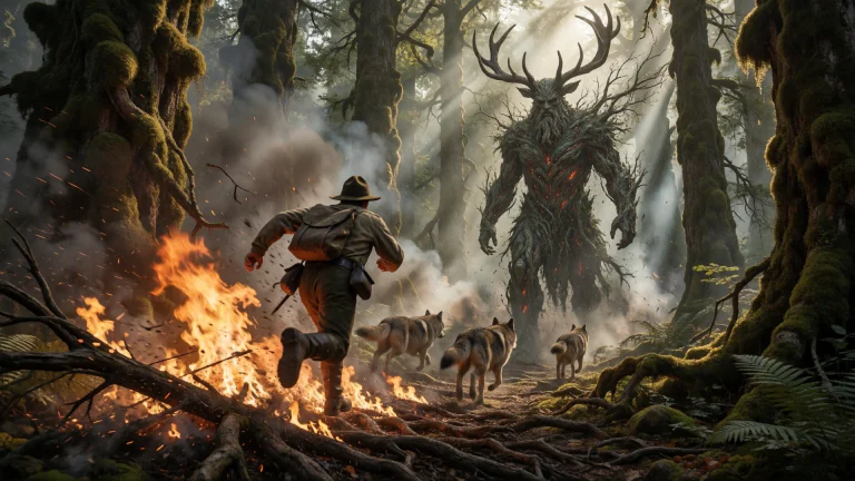 3d, Oil Painting, One Scene , On Camera Angle, A Ranger Race...