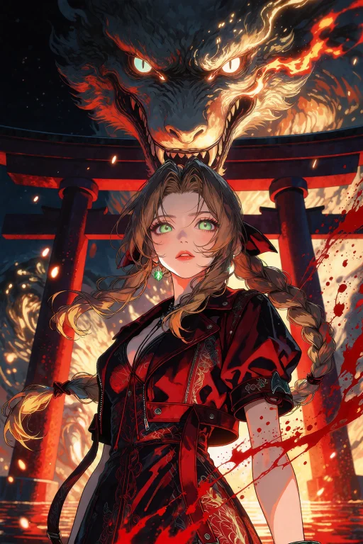 A High-contrast Digital Anime Illustration In A Commercial A...