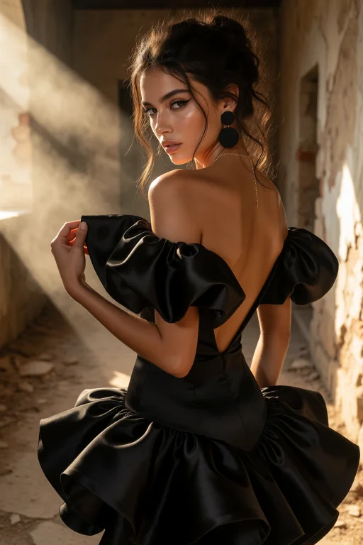 Cinematic Dramatic High-fashion Editorial Photography. A Str...