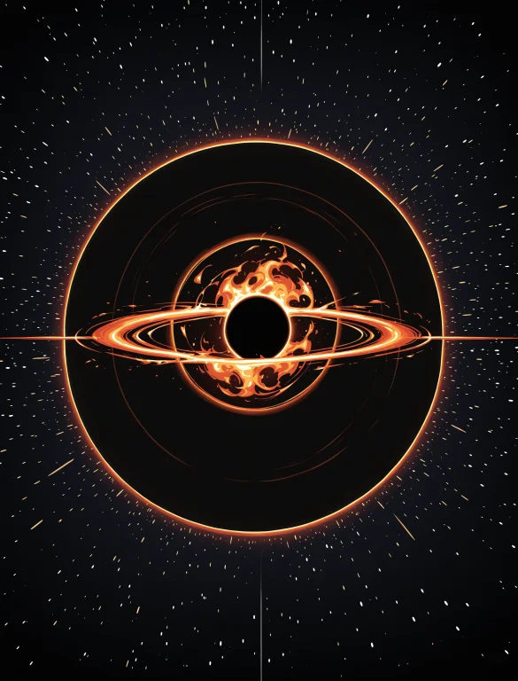 A Black Hole In The Center Of A Black Hole Surrounded By Fir...