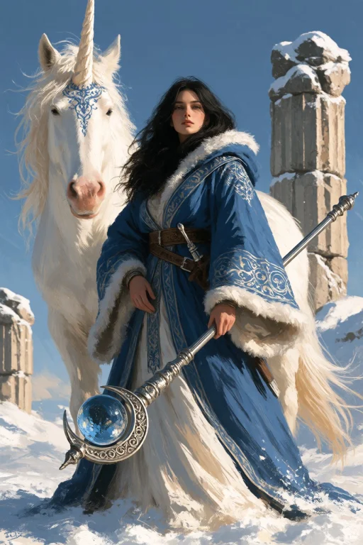 Midjourney An Anime Style Illustration Of A Female Mage With...