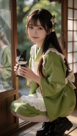 宇治松千夜,一位来自日本宇治的温柔大和抚子少女，十九岁，拥有... — Stable Diffusion AI Prompt: 宇治松千夜,一位来自日本宇治的温柔大和抚子少女，十九岁，拥有姬发式深棕色长直发，...