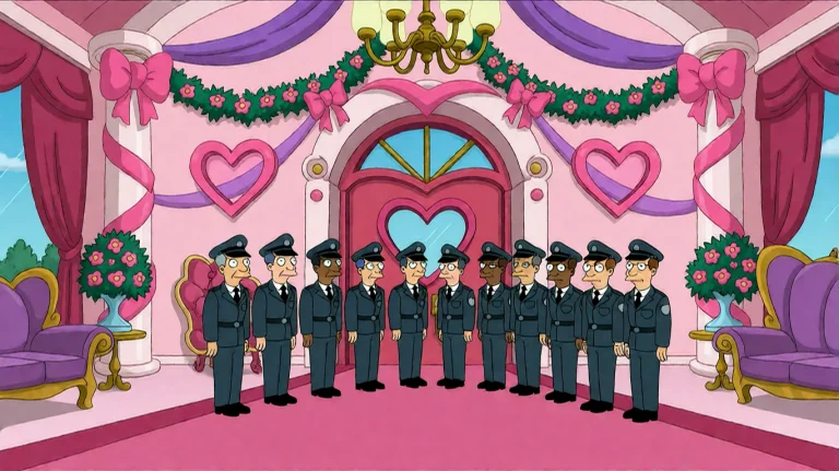 Ftrmssn4, A Group Of Uniformed Figures Stands In A Lavishly...