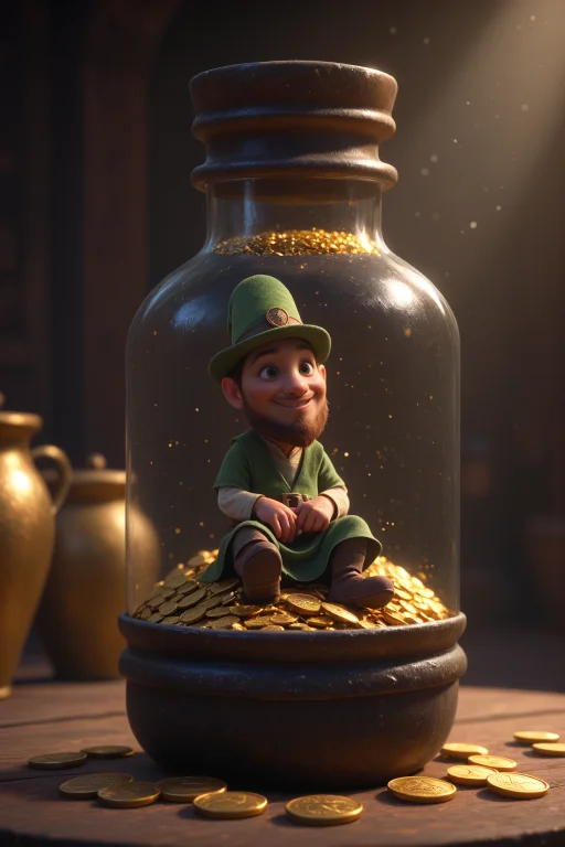 A Little Leprechaun Trapped In A Glass Bottle, Leprechaun Cl...