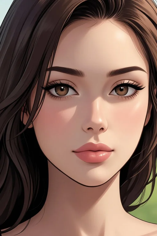 Woman Face Closeup, Shouten Pegasus Mix Mori, Natural Look,...