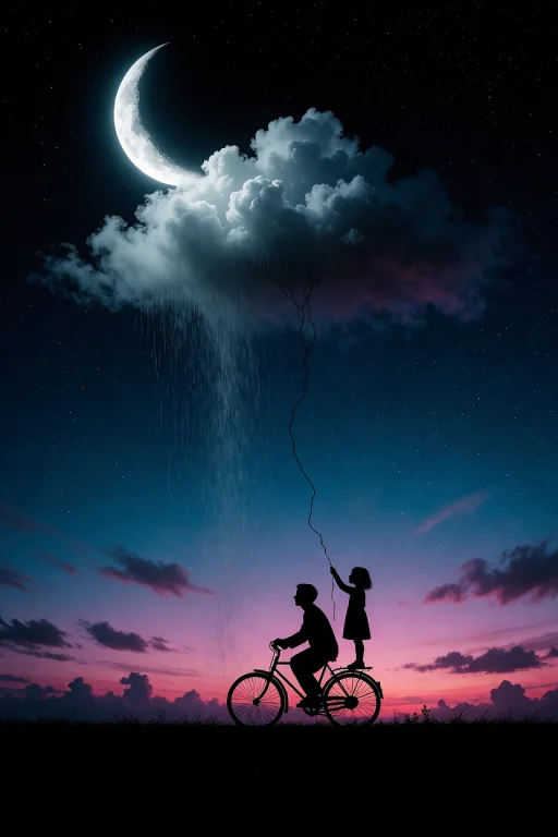 This Digital Image Features A Surreal Night Scene With A Dar...