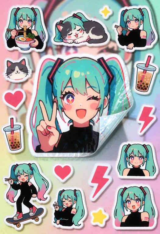Die-cut Vinyl Sticker Sheet Of An Anime Character, Glossy St...