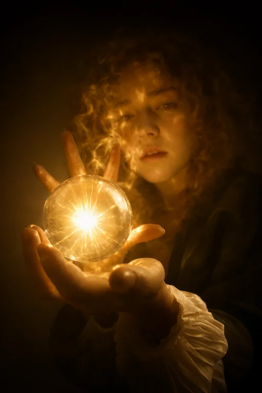 Highleveldescriptioncinematic Warm-toned Portrait Of A Young...