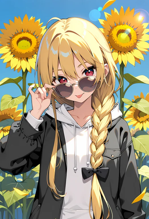 Yue Sama, A Girl With Very Long Blonde Hair And Red Eyes, Ha...