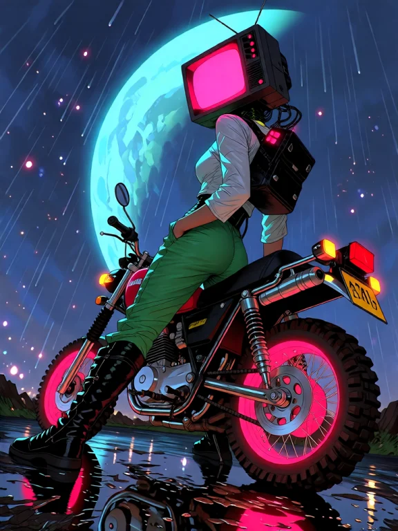 Digital Artwork Depicting A Futuristic, Cyberpunk-style Scen...