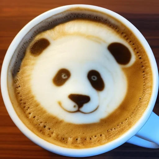 Latteart Panda Bear Face, Large