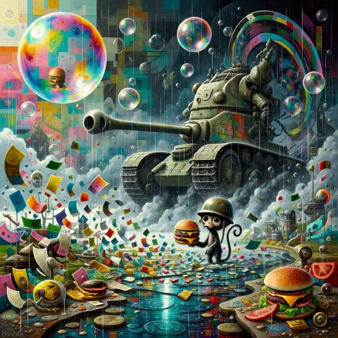 A Wildly Surreal, Bizarre, Abstract Dreamscape Filled With C... — Stable Diffusion AI Prompt: A wildly surreal, bizarre, abstract dreamscape filled with chaotic color and une...
