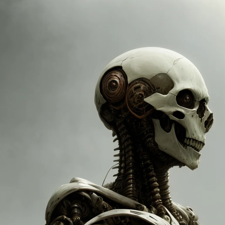 Skull, Skeleton, Mech, Cybertech, 4k, Highest Quality,grunge...