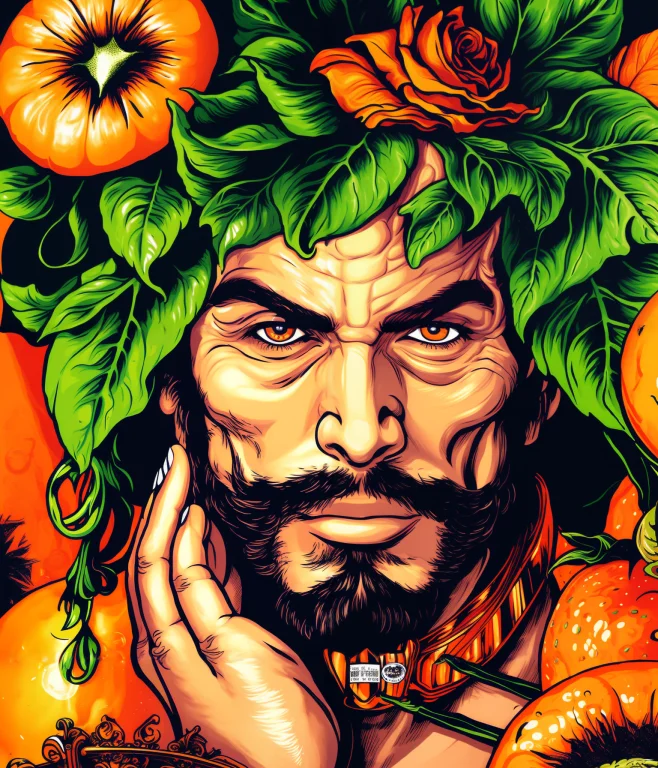 Portrait Of A Very Handsome Man Made Of Fruit By Guiseppe Ar...