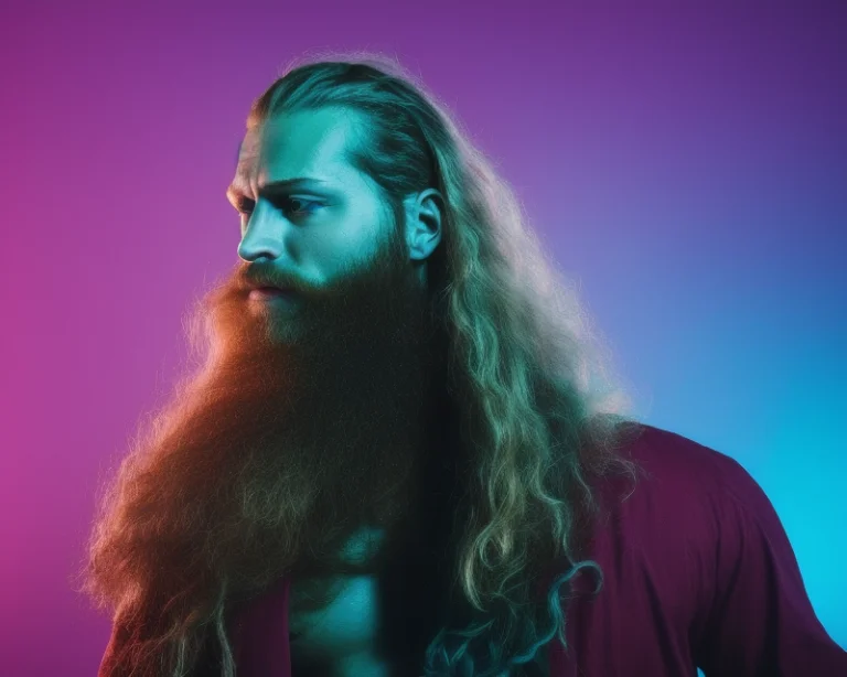 A Muscular Attractive Sks Man As Viking, Bushy Beard, Long C...