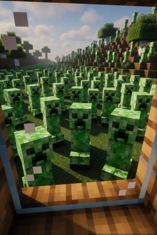 First-person Pov From Inside A Minecraft House, Looking Out...