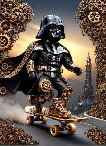 Ethereal Fantasy Concept Art Of Zentangle Amazing Masterpiec... — SDXL AI Prompt: ethereal fantasy concept art of zentangle amazing masterpiece. DarthVader skatin...