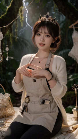 ,165cm — Stable Diffusion AI Prompt: 铃井花的母亲,深棕色中长发及肩微内扣松松挽于脑后，鬓边留几缕柔和碎发衬出年轻女性...