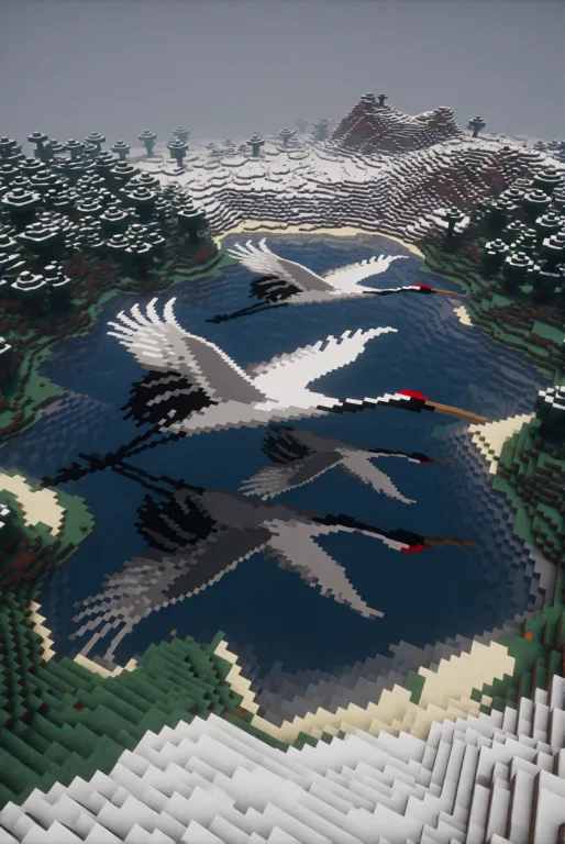 Minecraft World Seen From An Extremely Distant Aerial Viewpo...