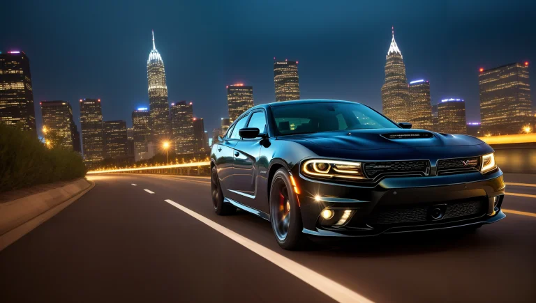 Dark Night Photo From Bottom1.05 Of One Black New Dodge Chal...