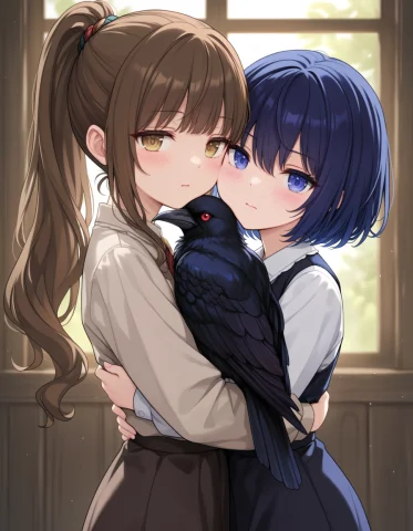 Loraalpha Alpha91 Stl1astyle 2girls, Hug, Short Blue Hair, L... — Stable Diffusion AI Prompt: astyle 2girls, hug, short blue hair, long brown ponytail, blushing, cheek agains...