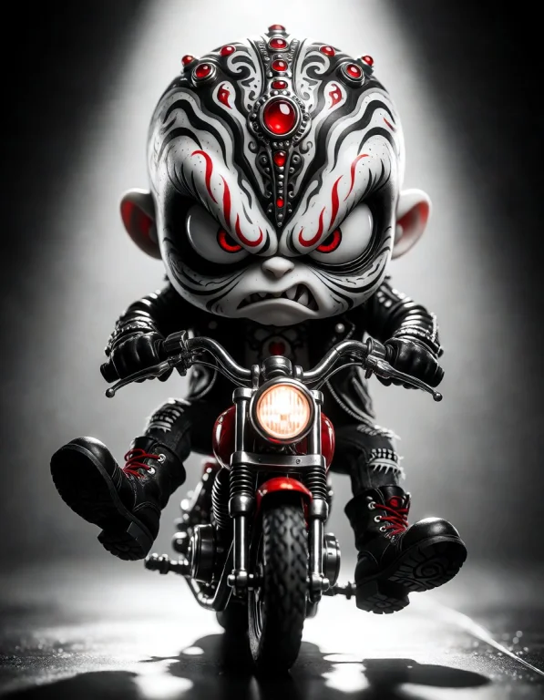 A Tiny Angry Biker On An Impossibly Small Vehicle, With Pred...