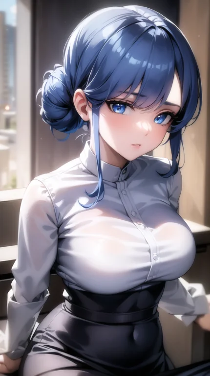 Masterpiece,best Quality,detailed,1girl, Blue Hair, Blue Glo...
