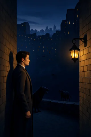Beautiful Woman In A Night Watchmans Lonely Vigil On The Cit... — Stable Diffusion AI Prompt: beautiful woman in A night watchman's lonely vigil on the city walls, his only c...